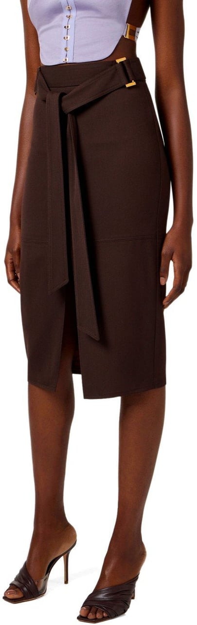 Elisabetta Franchi ELISABETTA FRANCHI MIDI SKIRT Bruin