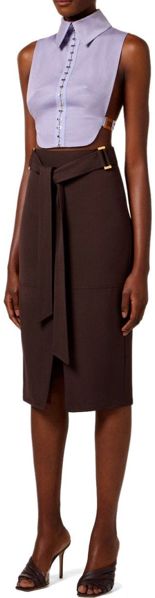 Elisabetta Franchi ELISABETTA FRANCHI MIDI SKIRT Bruin