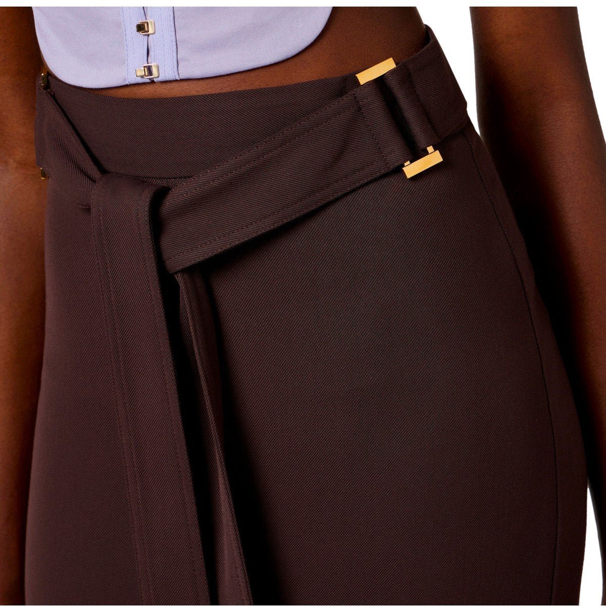 Elisabetta Franchi ELISABETTA FRANCHI MIDI SKIRT Bruin