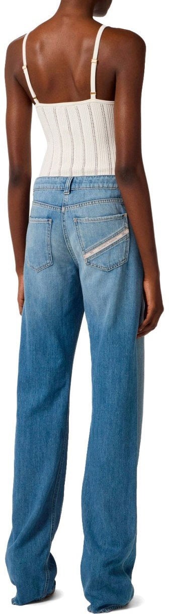 ELISABETTA FRANCHI LIGHT BLUE PALAZZO JEANS Lichtblauw