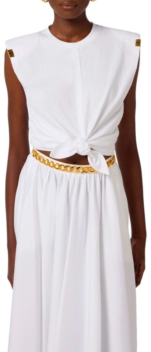 Elisabetta Franchi ELISABETTA FRANCHI KNOTTED TOP Wit