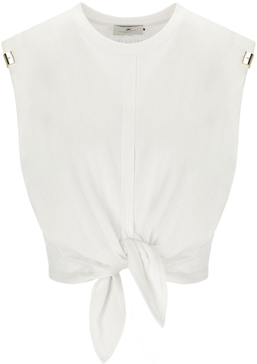 Elisabetta Franchi ELISABETTA FRANCHI KNOTTED TOP Wit
