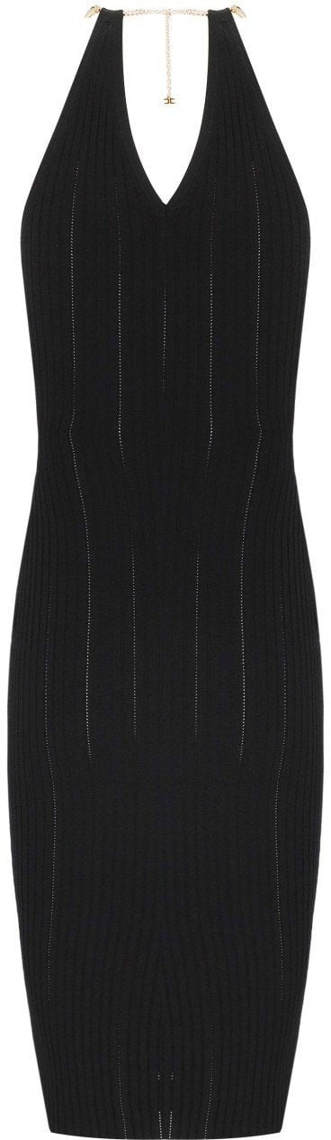 Elisabetta Franchi ELISABETTA FRANCHI KNITTED MIDI DRESS Zwart
