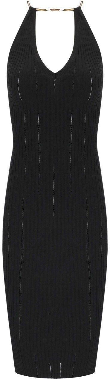 Elisabetta Franchi ELISABETTA FRANCHI KNITTED MIDI DRESS Zwart