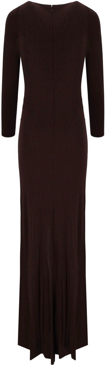 Elisabetta Franchi ELISABETTA FRANCHI RED CARPET DARK CHOCOLATE DRESS Bruin
