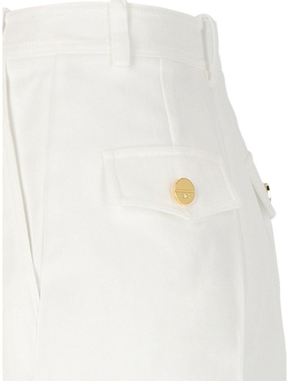 ELISABETTA FRANCHI IVORY SHORTS WITH PINCES Wit