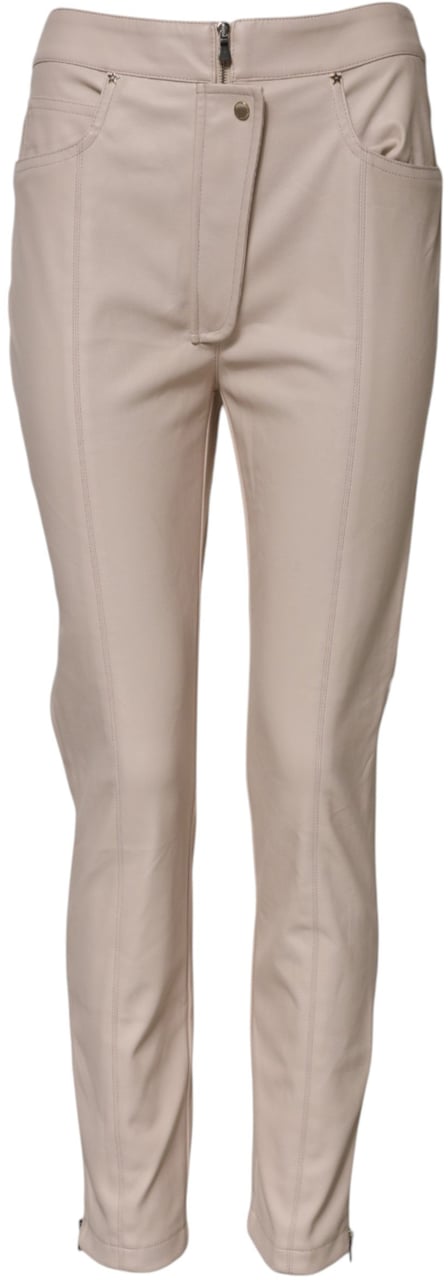 Elisabetta Franchi Beige High Waist Tapered Pants Beige