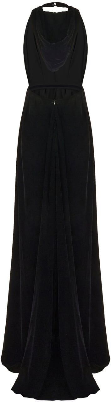 Elisabetta Franchi Elisabetta Franchi Black velvet long dress Zwart