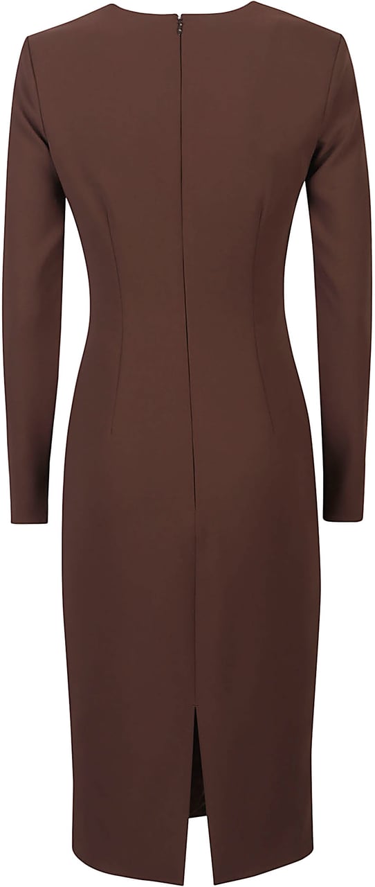 Elisabetta Franchi Midi Dress Brown Bruin