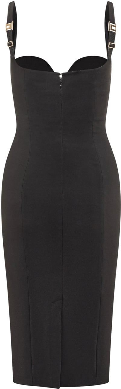 Elisabetta Franchi Abito Elisabetta Franchi Tubino Nero con Dettaglio Brillantini Zwart