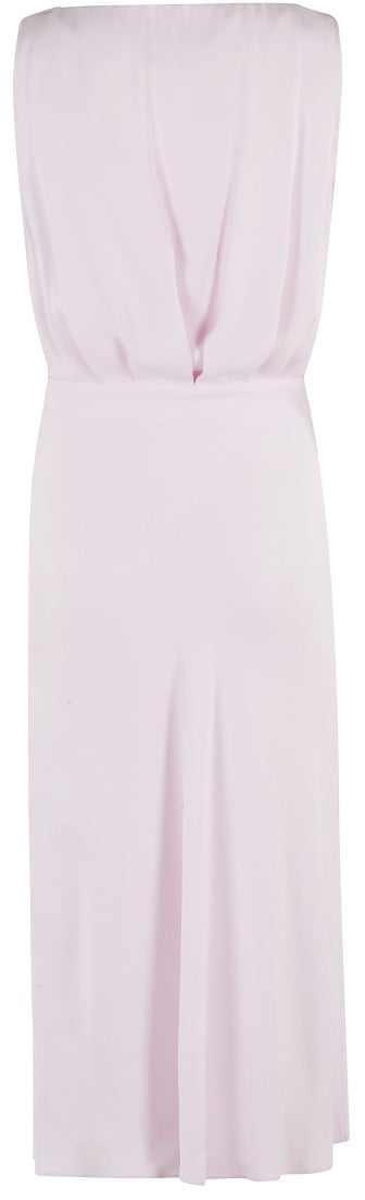 Elisabetta Franchi Sleeveless Midi Dress With Corset Effect Wit
