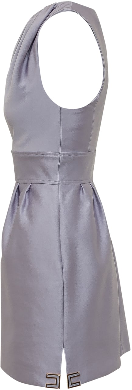 Elisabetta Franchi Abito Monospalla Drappeggiato Lichtgrijs