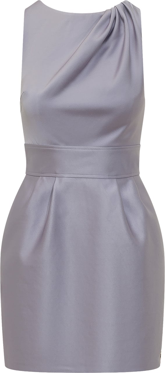Elisabetta Franchi Abito Monospalla Drappeggiato Lichtgrijs