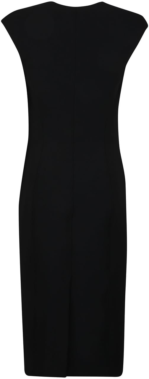 Elisabetta Franchi Full Zip Sleeveless Dress Black Zwart