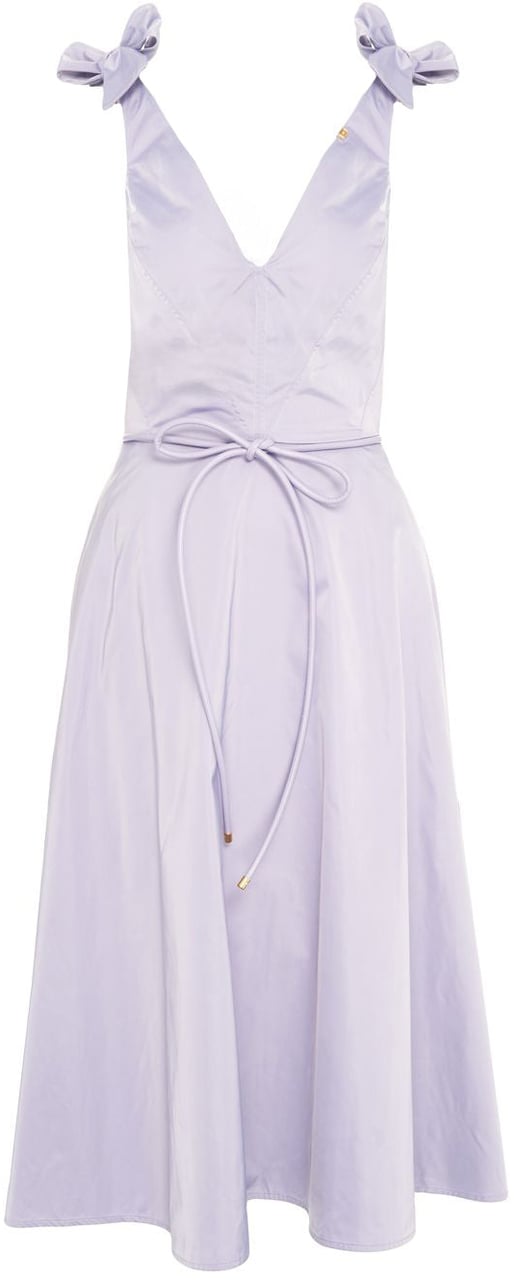 Elisabetta Franchi Midi dress with bow details Paars
