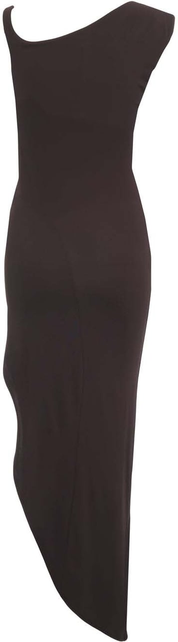Elisabetta Franchi Asymmetrical midi dress Bruin