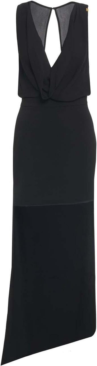Elisabetta Franchi Georgette maxi dress Zwart