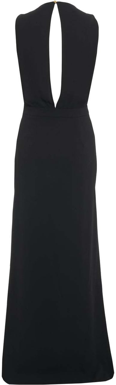 Elisabetta Franchi Georgette maxi dress Zwart