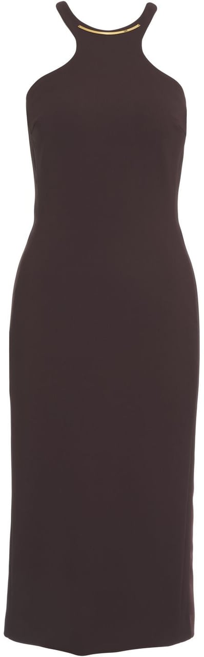 Elisabetta Franchi Midi dress with logo detail Bruin