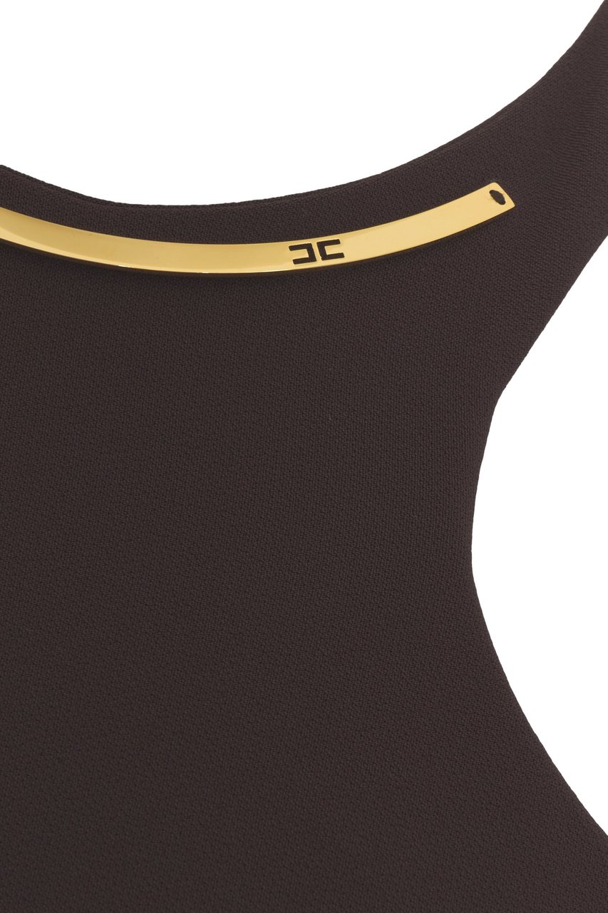 Elisabetta Franchi Midi dress with logo detail Bruin