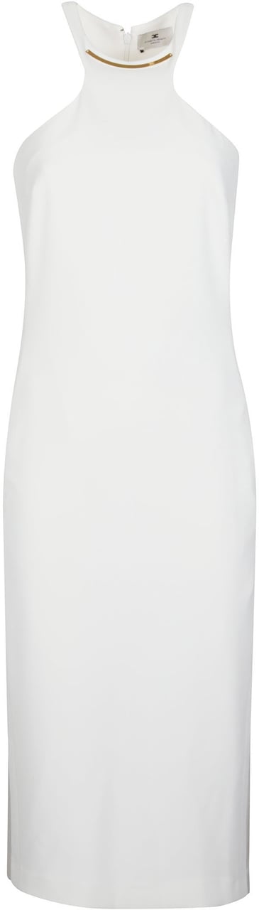 Elisabetta Franchi Halter Neckline Dress White Wit