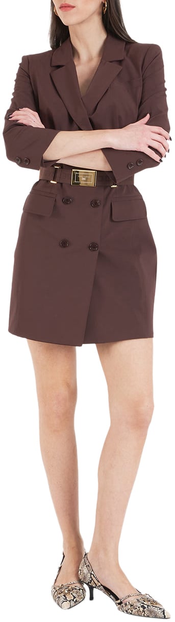 Elisabetta Franchi Double-breasted dress Bruin