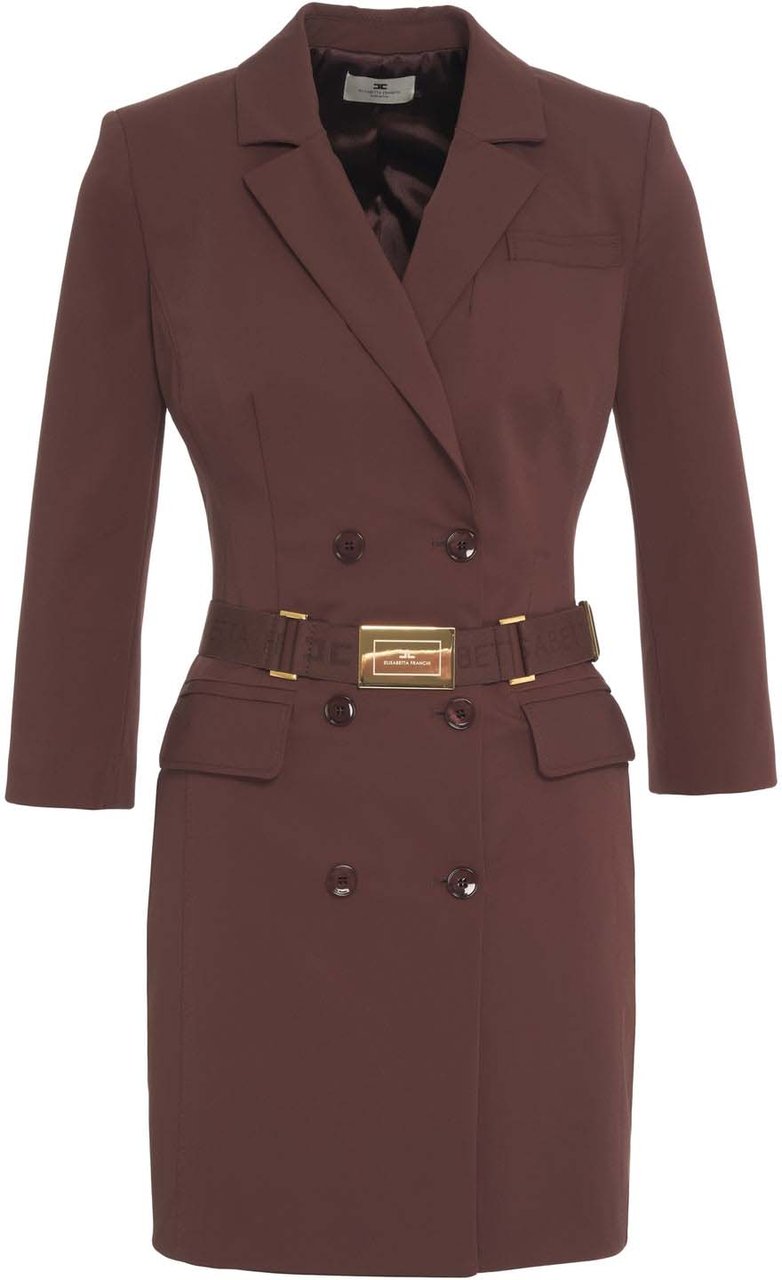 Elisabetta Franchi Double-breasted dress Bruin