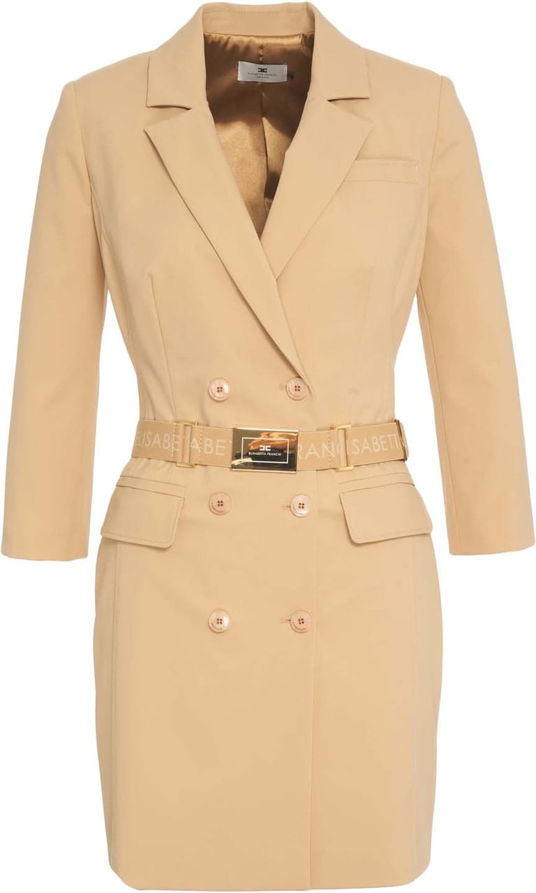 Elisabetta Franchi Double-breasted dress Beige