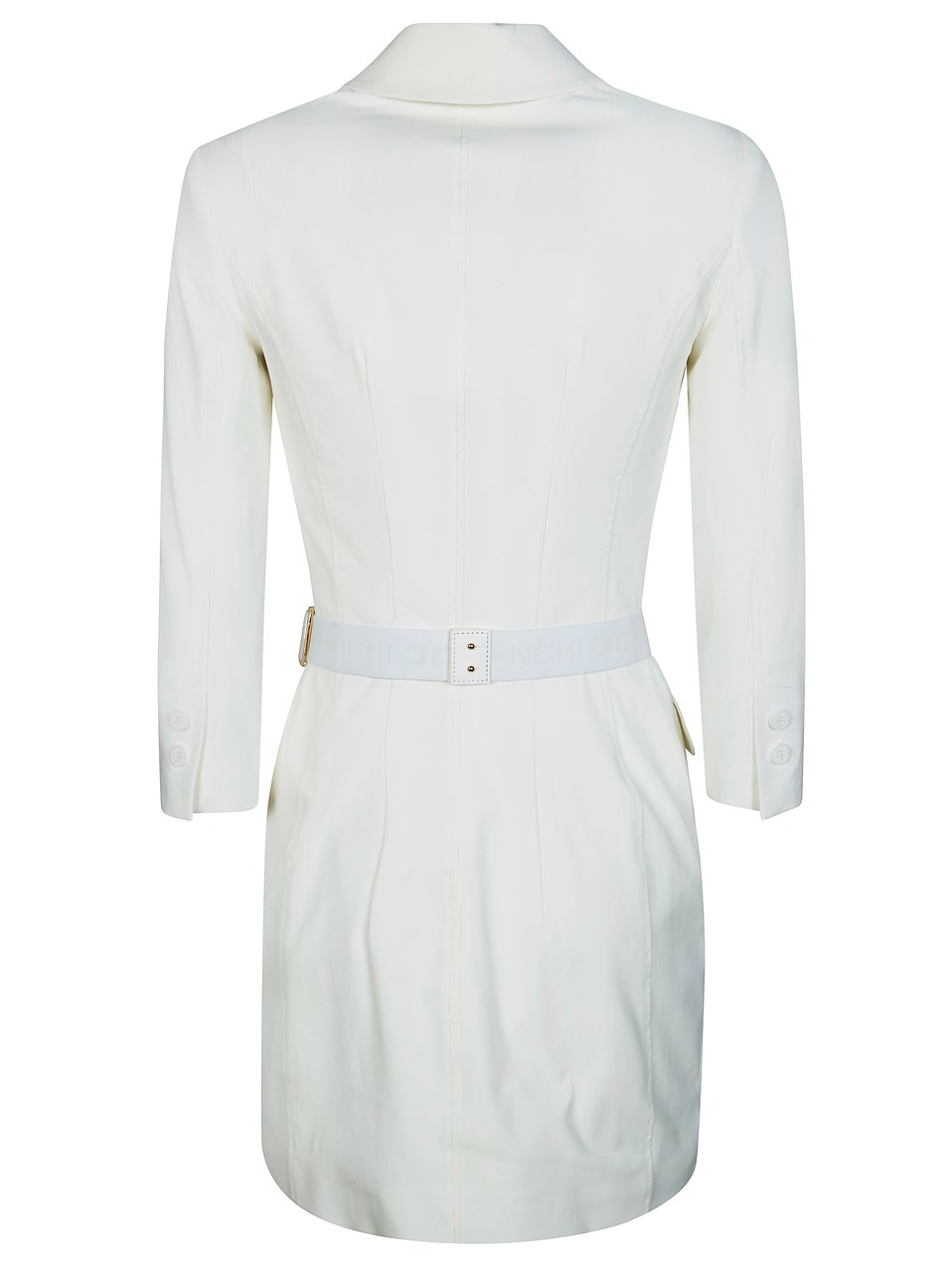 Elisabetta Franchi Double Breasted Logo Buckle Mini Dress Wit