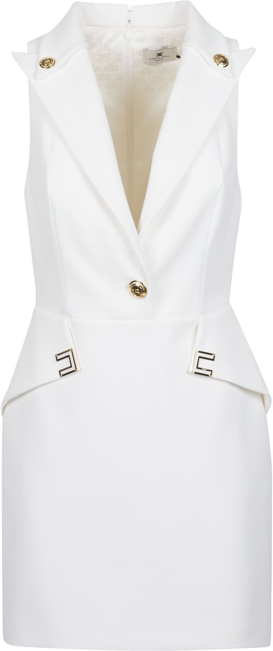 Elisabetta Franchi Sleeveless Dress White Wit