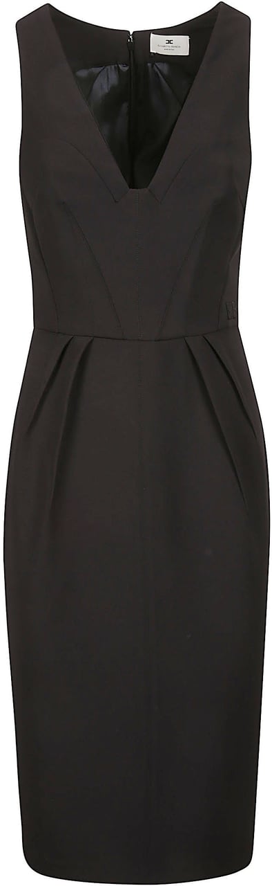 Elisabetta Franchi Midi Dress Black Zwart