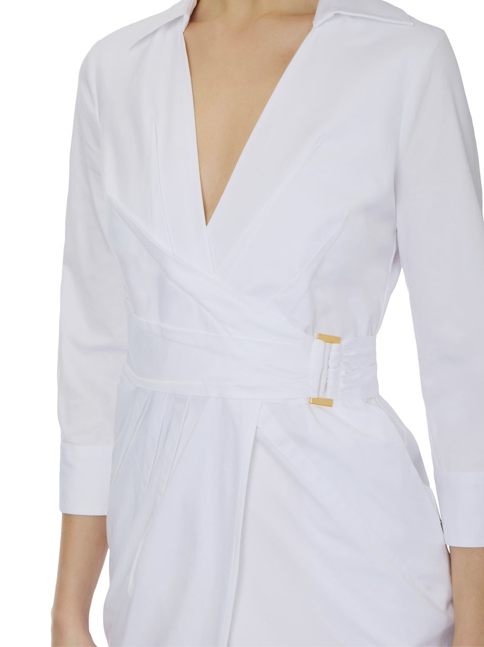 Elisabetta Franchi Tailored Wrap Dress with Deep V-Neck Wit