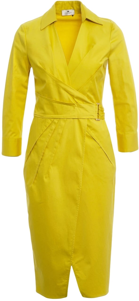 Elisabetta Franchi Cotton midi dress Geel