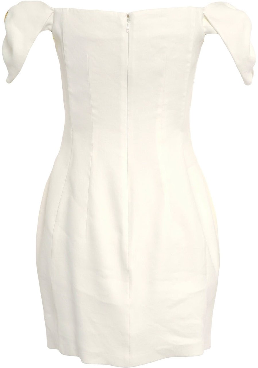 Elisabetta Franchi Linen blend mini dress Wit