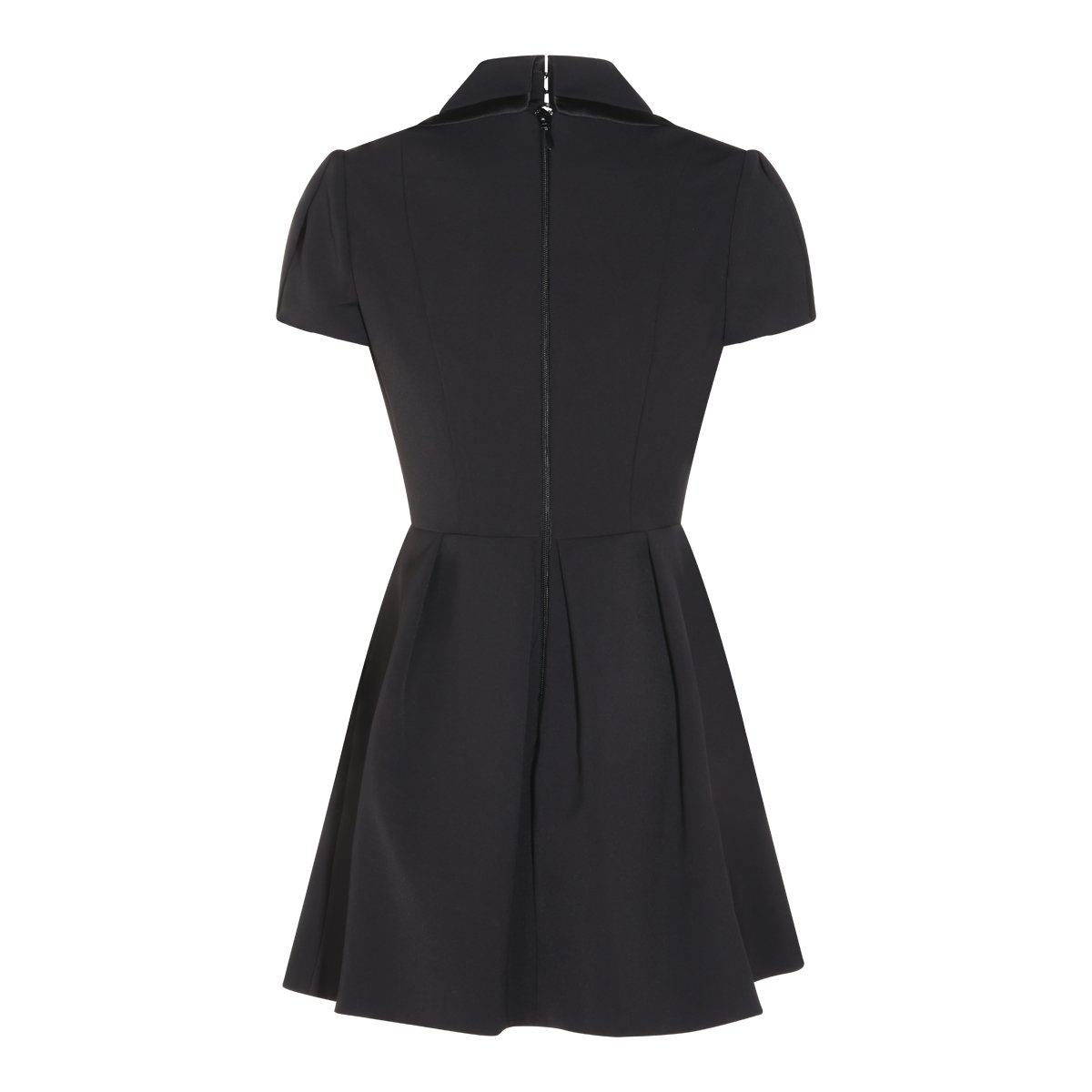 Elisabetta Franchi A-Line Mini Dress with Deep Revers Neckline Zwart