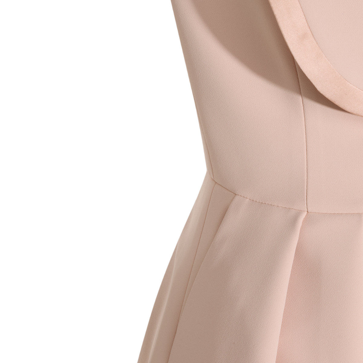 Elisabetta Franchi Mini Dress with Plunging Neckline and Pleated Skirt Neutraal