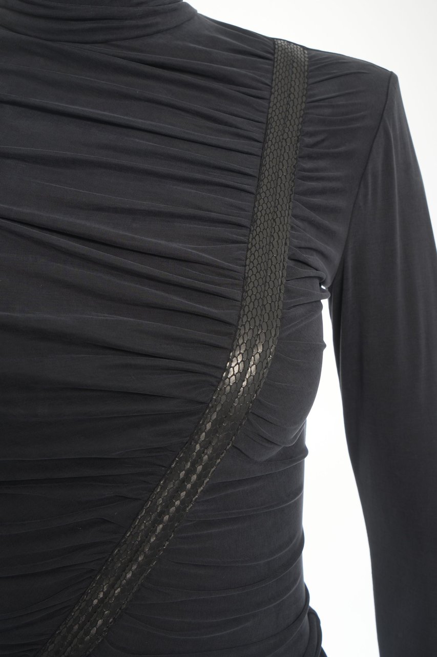 Elisabetta Franchi Maxi dress with ruching Grijs