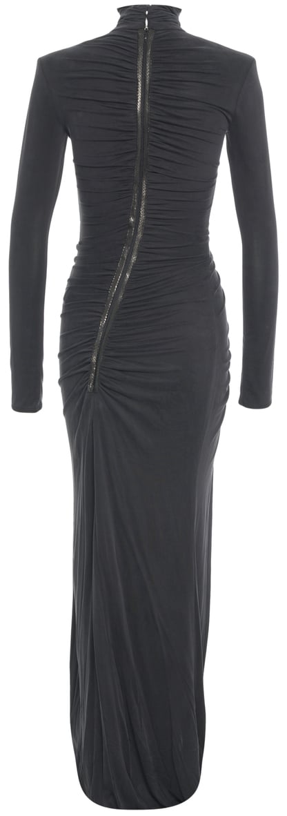 Elisabetta Franchi Abito maxi con arricciature Grijs