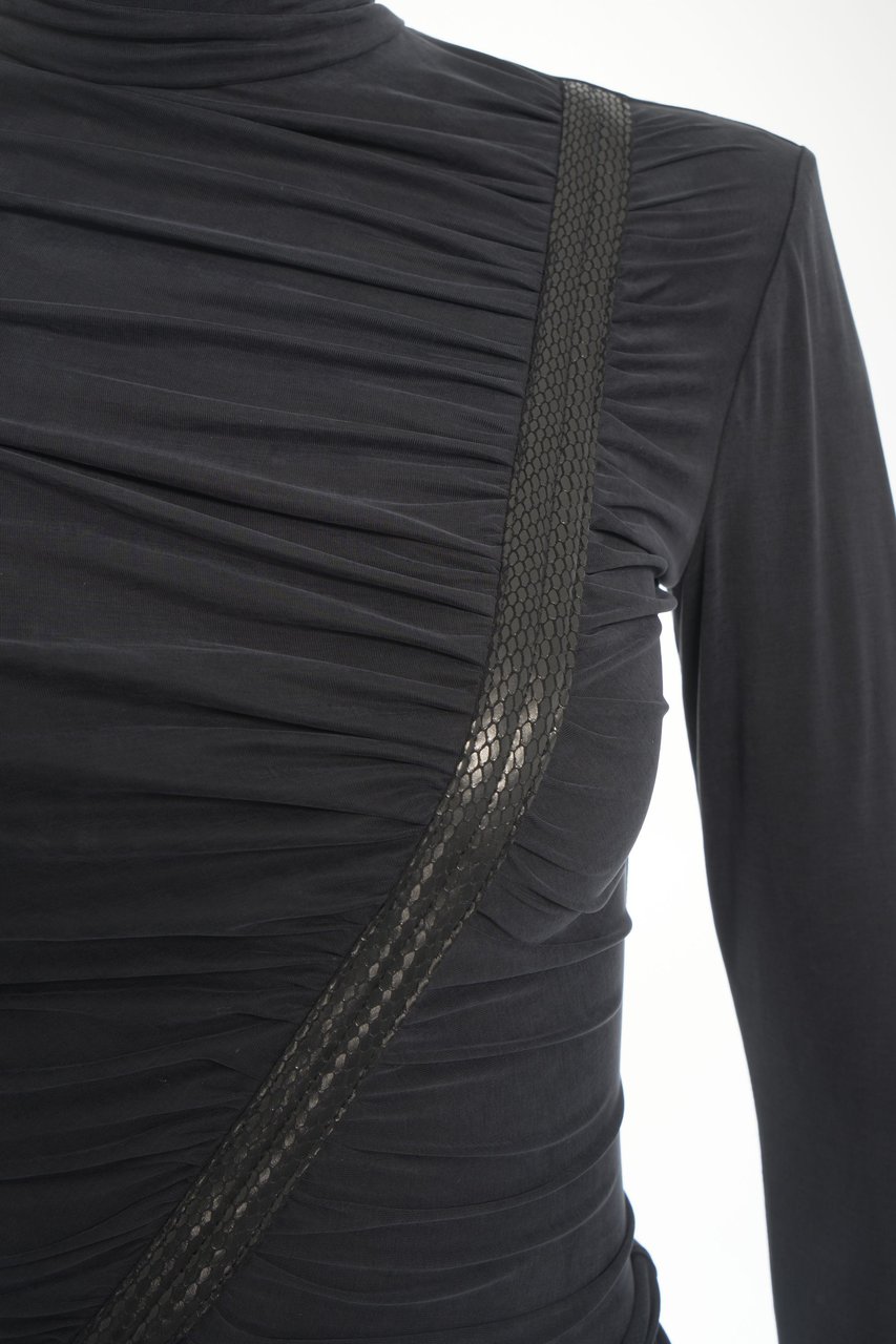 Elisabetta Franchi Abito maxi con arricciature Grijs