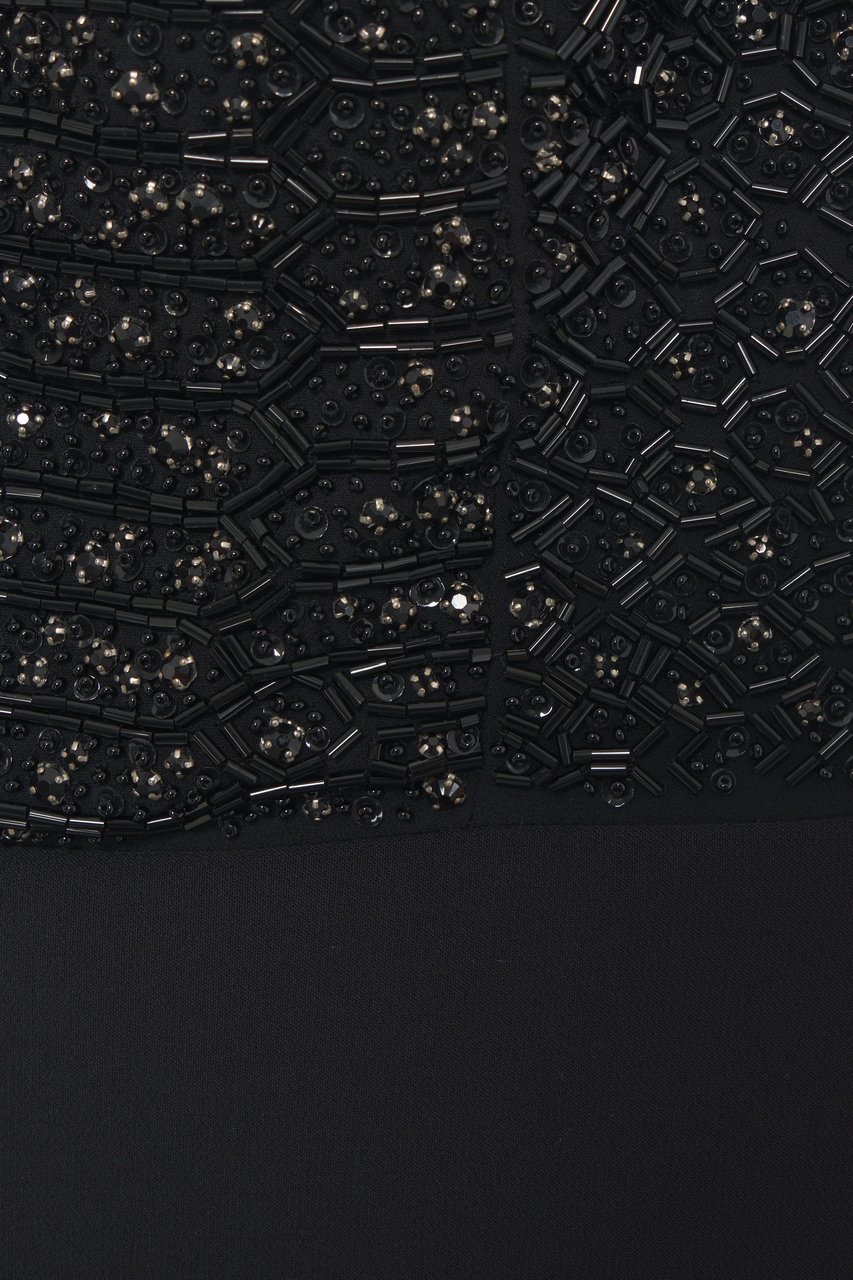 Elisabetta Franchi Abito maxi con paillettes Zwart