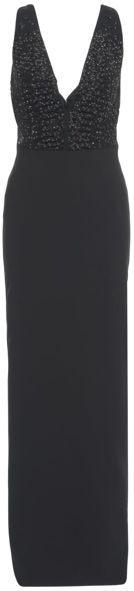 Elisabetta Franchi Abito maxi con paillettes Zwart