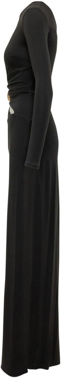 Elisabetta Franchi Abito Monospalla Cut Out Zwart