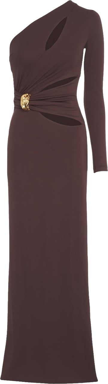 Elisabetta Franchi One-shoulder maxi dress Bruin