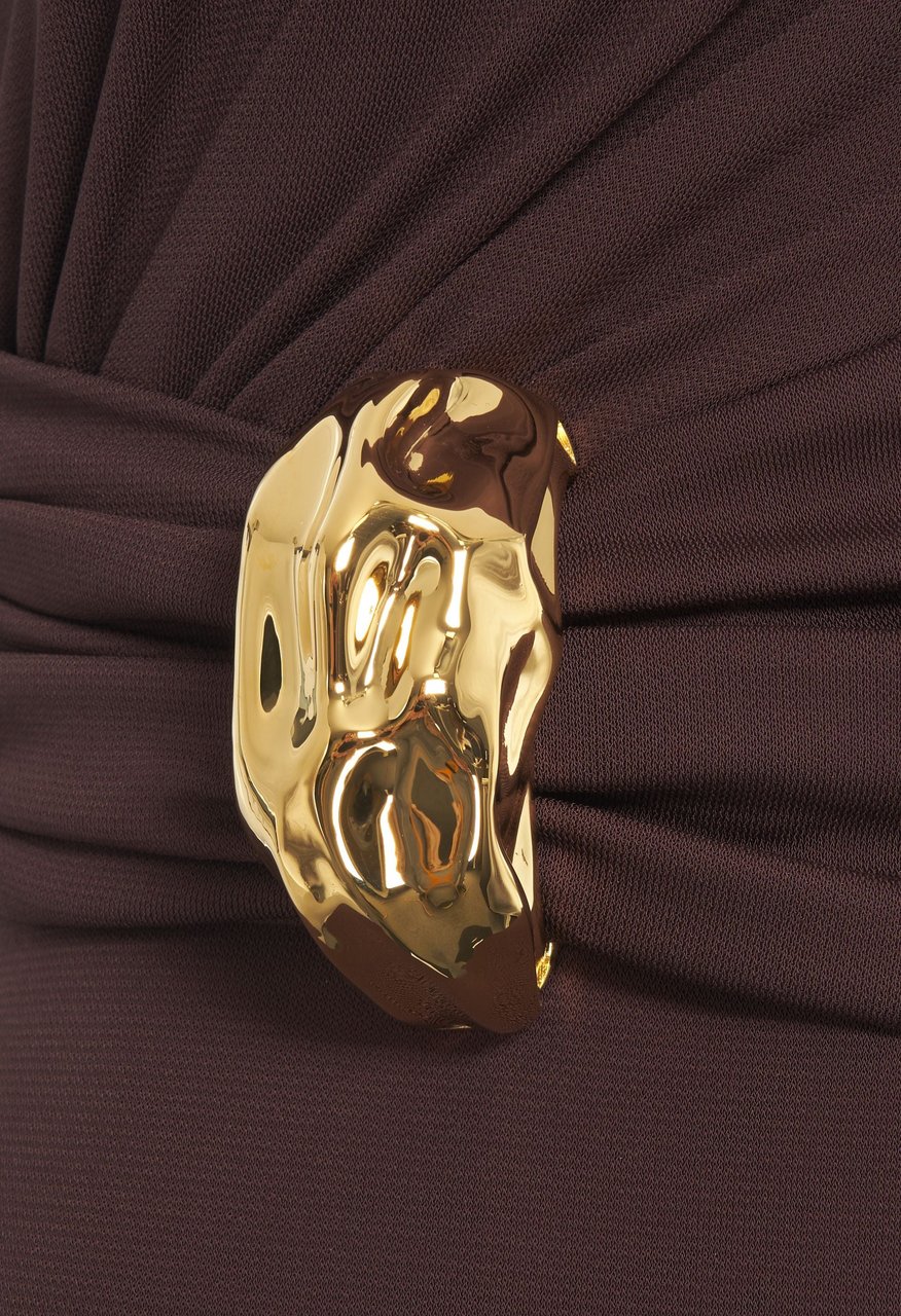 Elisabetta Franchi One-shoulder maxi dress Bruin