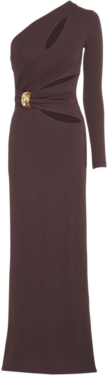 Elisabetta Franchi One-shoulder maxi dress Bruin
