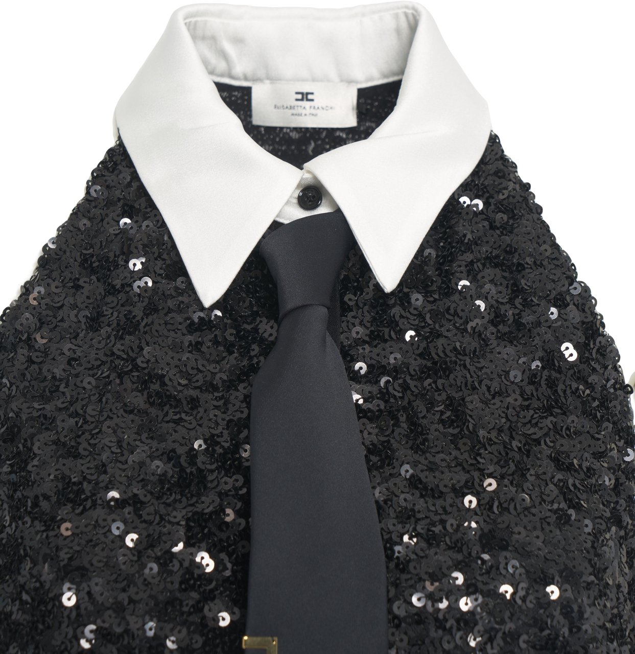 Elisabetta Franchi Maxi dress with sequins 'Red Carpet' Zwart