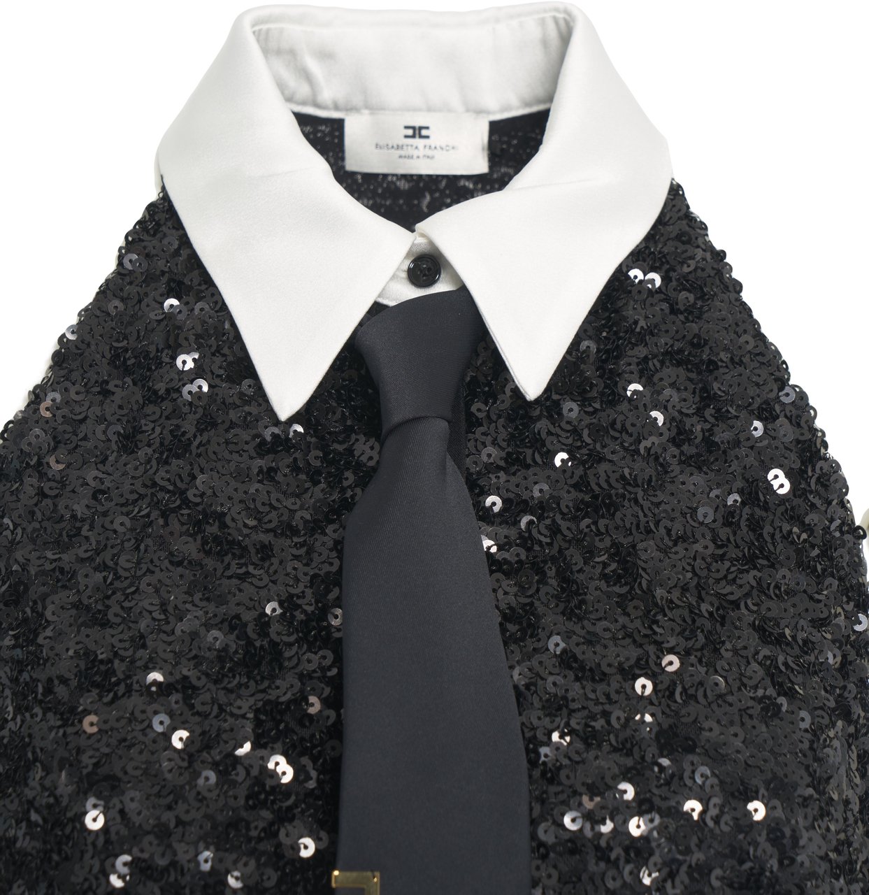 Elisabetta Franchi Abito con paillettes 'Red Carpet' Zwart