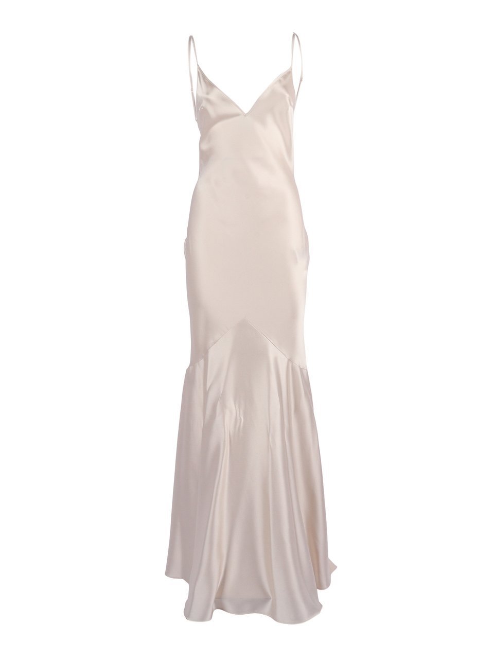 Elisabetta Franchi Satin Fitted Flared Midi Dress Wit