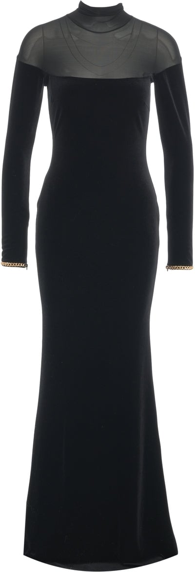 Elisabetta Franchi Dress with transparent details Zwart