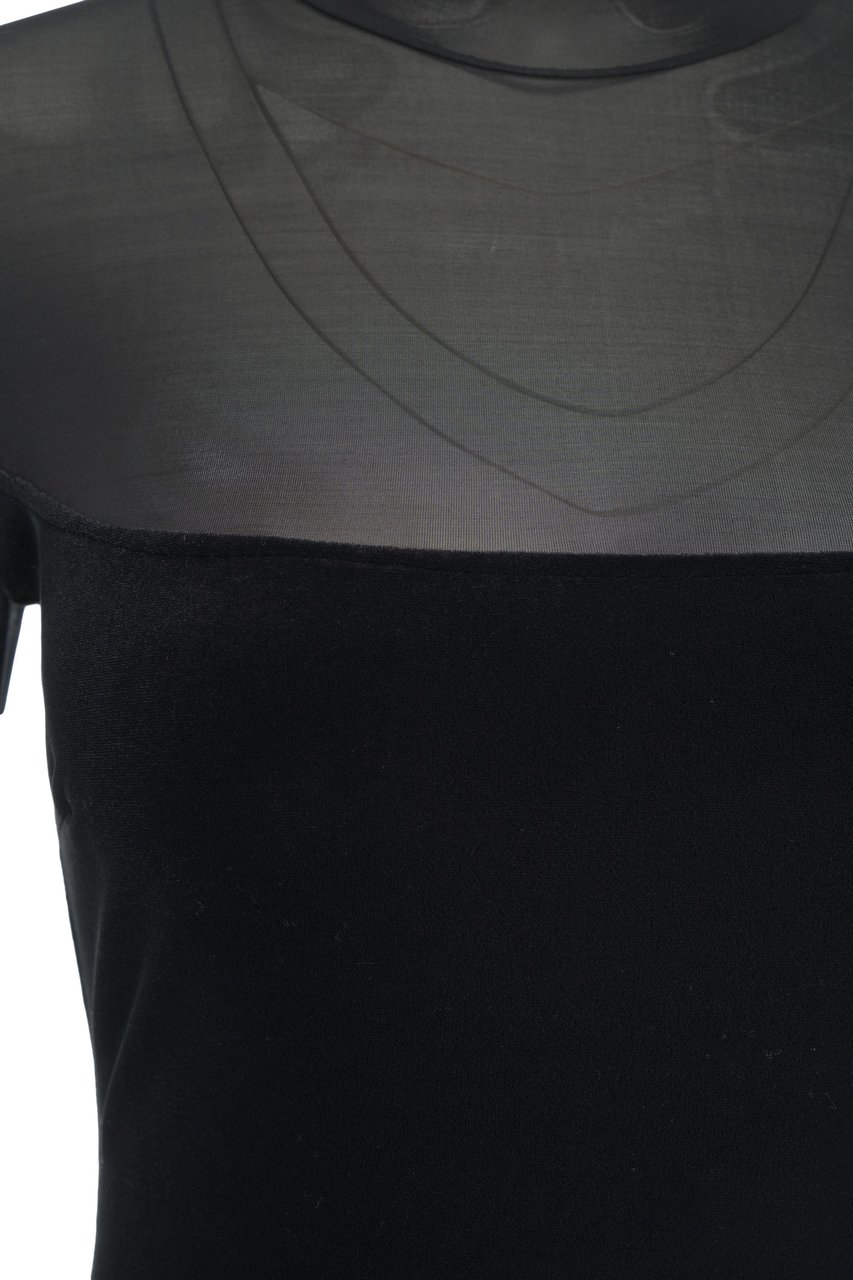 Elisabetta Franchi Abito con dettagli semitrasparenti Zwart